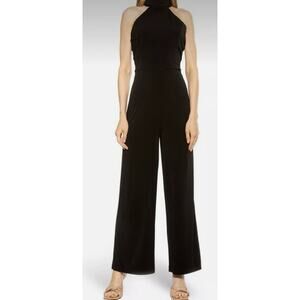Alexia Admor Meghan Jumpsuit Black Size 8 NWT Classic Neutral Preppy Career Med